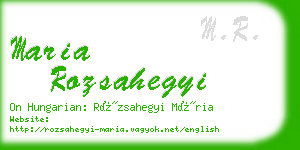 maria rozsahegyi business card